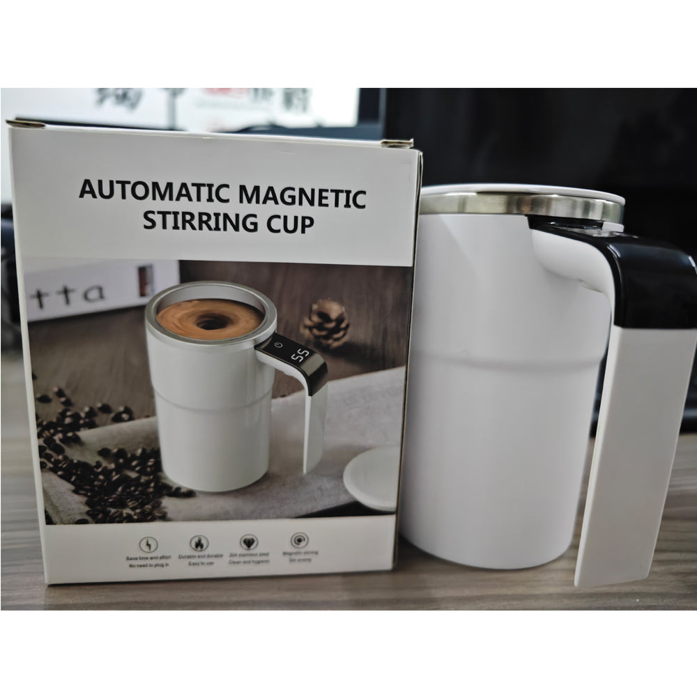 12Oz Self Stirring Mug, Auto Magnetic Coffee Mug with LED Display Temperature, Rechargeable Automatic Stirring Cup